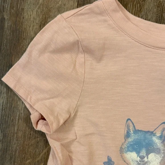 Kids Pink Fox Graphic T-Shirt - Picture 3 of 7